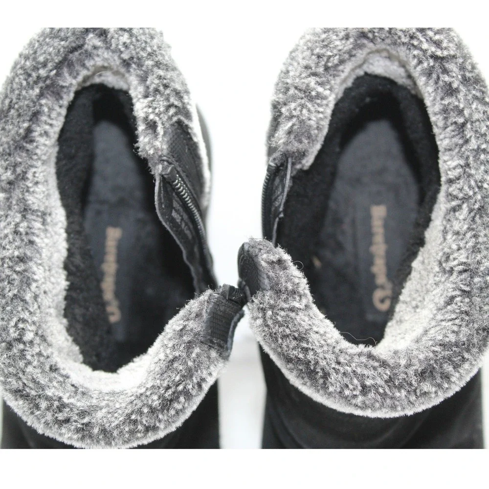 Baretraps Aeron‎ Black Suede Faux Fur Trim Ankle Boots Womens 8M